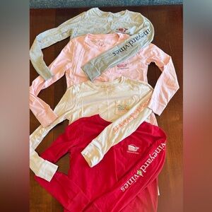 Vineyard Vines Long Sleeve Pocket Tees - Pink, Gray, Cream, Red